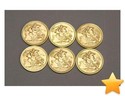Six SOUVERAINS d'OR � l'effigie d'ELISABETH II dat�es 1966 ...