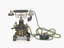 Senhavns Telefon Senhavns Telefon T�l�phone type Machine... - Senhavns Telefon Senhavns Telefon T�l�phone type Machine � coudre en fonte noire � filet or avec magn�to, deux timbres de sonnerie, combin� � cornet en �bonite noire et conjoncteur en t�le noire � filet or.