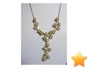 Collier Draperie � d�cor de bouquet de fleurettes en or ...