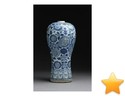 CHINE
Rare et grand vase de forme Meiping en porcelaine d�c...
