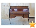 BEAU BUREAU CYLINDRE en acajou et placage d'acajou � t...