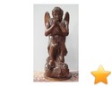 IMPORTANTE PAIRE DANGES AILES en noyer naturel sculpt� ; le...