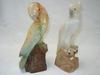 Deux perroquets en onyx blanc et polychrome